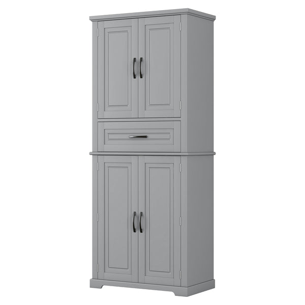 English Elm Christopher Knight Home® - Bathroom Storage Cabinet with Doors Drawer and Adjustable Shelves — MDF Build, Anti-Tip Safety, Modern Appeal Grey N759P241667E
