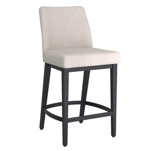 Worldwide Home Furnishings Jace-26'' High Back Counter Stool With Stylish Contoured Design For Modern Home Décor And Comfort Beige Fabric,Black Fabric,Metal 203-082beg_Bk