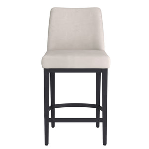 Worldwide Home Furnishings Jace-26'' High Back Counter Stool With Stylish Contoured Design For Modern Home Décor And Comfort Beige Fabric,Black Fabric,Metal 203-082beg_Bk