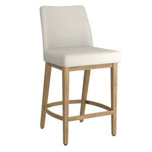 Worldwide Home Furnishings Jace-26'' High Back Counter Stool With Stylish Contoured Design For Modern Home Décor And Comfort Beige Fabric,Natural Fabric,Metal 203-082beg_Nt