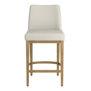 Worldwide Home Furnishings Jace-26'' High Back Counter Stool With Stylish Contoured Design For Modern Home Décor And Comfort Beige Fabric,Natural Fabric,Metal 203-082beg_Nt