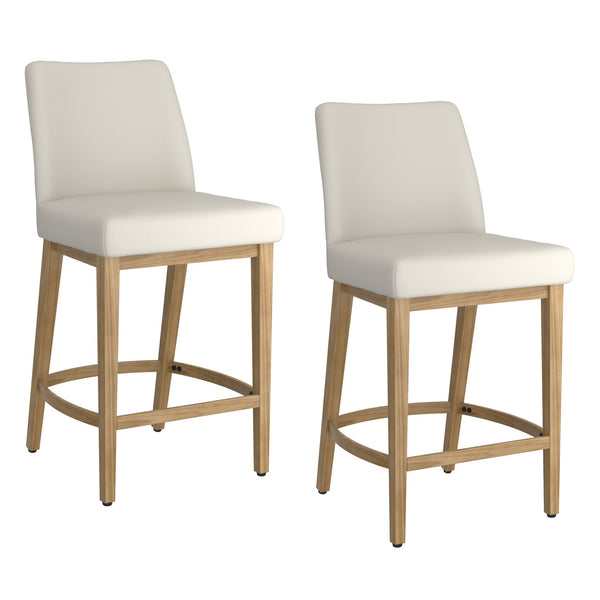 Worldwide Home Furnishings Jace-26'' High Back Counter Stool With Stylish Contoured Design For Modern Home Décor And Comfort Beige Fabric,Natural Fabric,Metal 203-082beg_Nt