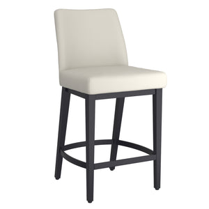 Worldwide Home Furnishings Jace-26'' High Back Counter Stool With Stylish Contoured Design For Modern Home Décor And Comfort Beige Pu,Black Faux Leather,Metal 203-082pubg_Bk