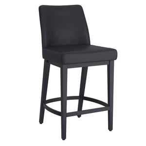 Worldwide Home Furnishings Jace-26'' High Back Counter Stool With Stylish Contoured Design For Modern Home Décor And Comfort Black Pu,Black Faux Leather,Metal 203-082publk_Bk