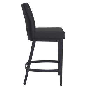 Worldwide Home Furnishings Jace-26'' High Back Counter Stool With Stylish Contoured Design For Modern Home Décor And Comfort Black Pu,Black Faux Leather,Metal 203-082publk_Bk