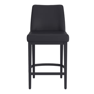 Worldwide Home Furnishings Jace-26'' High Back Counter Stool With Stylish Contoured Design For Modern Home Décor And Comfort Black Pu,Black Faux Leather,Metal 203-082publk_Bk