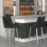 !nspire Devo 26'' Counter Stool Black/Chrome Faux Leather/Metal