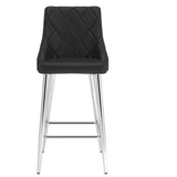 !nspire Devo 26'' Counter Stool Black/Chrome Faux Leather/Metal