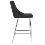 !nspire Devo 26'' Counter Stool Black/Chrome Faux Leather/Metal