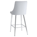 !nspire Devo 26'' Counter Stool Light Grey/Chrome Faux Leather/Metal