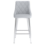 !nspire Devo 26'' Counter Stool Light Grey/Chrome Faux Leather/Metal