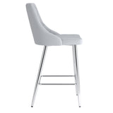 !nspire Devo 26'' Counter Stool Light Grey/Chrome Faux Leather/Metal