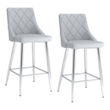 !nspire Devo 26'' Counter Stool Light Grey/Chrome Faux Leather/Metal