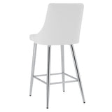 !nspire Devo 26'' Counter Stool White/Chrome Faux Leather/Metal