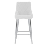 !nspire Devo 26'' Counter Stool White/Chrome Faux Leather/Metal