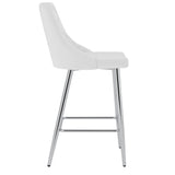 !nspire Devo 26'' Counter Stool White/Chrome Faux Leather/Metal