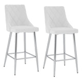 !nspire Devo 26'' Counter Stool White/Chrome Faux Leather/Metal