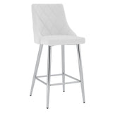 !nspire Devo 26'' Counter Stool White/Chrome Faux Leather/Metal