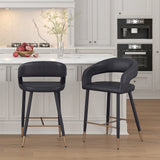 !nspire Crimson 26'' Counter Stool Black/Black Faux Leather/Metal