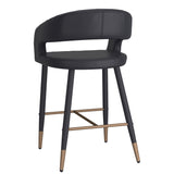 !nspire Crimson 26'' Counter Stool Black/Black Faux Leather/Metal