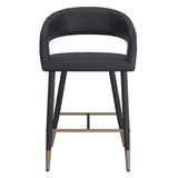 !nspire Crimson 26'' Counter Stool Black/Black Faux Leather/Metal