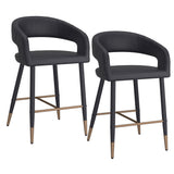 !nspire Crimson 26'' Counter Stool Black/Black Faux Leather/Metal