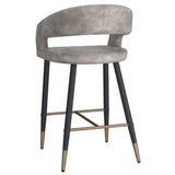 !nspire Crimson 26'' Counter Stool Vintage Grey/Black Faux Leather/Metal