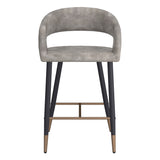 !nspire Crimson 26'' Counter Stool Vintage Grey/Black Faux Leather/Metal