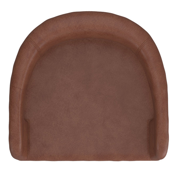 Worldwide Home Furnishings Crimson-26'' Counter Stool - Stylish Modern Design With Curved High Back And Aged Gold Accents Saddle,Black Faux Leather,Metal 203-096sd