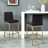 !nspire Diego 26" Counter Stool Black/Aged Gold Velvet/Metal