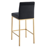 !nspire Diego 26" Counter Stool Black/Aged Gold Velvet/Metal