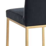 !nspire Diego 26" Counter Stool Black/Aged Gold Velvet/Metal