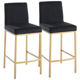 !nspire Diego 26" Counter Stool Black/Aged Gold Velvet/Metal