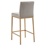 !nspire Diego 26" Counter Stool Grey/Aged Gold Velvet/Metal