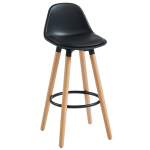 Worldwide Home Furnishings Diablo-26" Stylish Counter Stool With Contoured Seat And Solid Wood Legs For Ultimate Comfort Black,Natural Abs,Solid Wood 203-352bk
