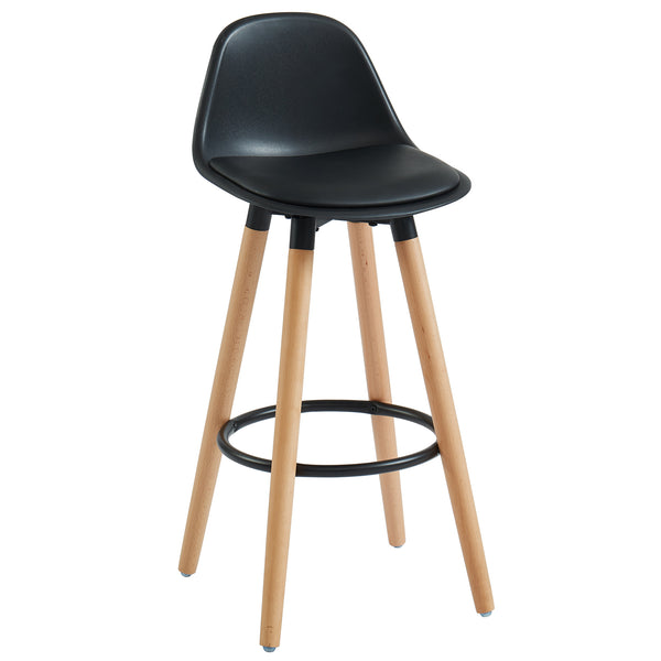 Worldwide Home Furnishings Diablo-26" Stylish Counter Stool With Contoured Seat And Solid Wood Legs For Ultimate Comfort Black,Natural Abs,Solid Wood 203-352bk