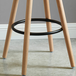 Worldwide Home Furnishings Diablo-26" Stylish Counter Stool With Contoured Seat And Solid Wood Legs For Ultimate Comfort Black,Natural Abs,Solid Wood 203-352bk