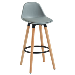 Worldwide Home Furnishings Diablo-26" Stylish Counter Stool With Contoured Seat And Solid Wood Legs For Ultimate Comfort Grey,Natural Abs,Solid Wood 203-352gy