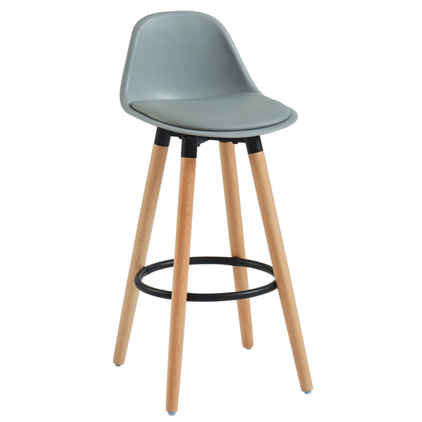 Worldwide Home Furnishings Diablo-26" Stylish Counter Stool With Contoured Seat And Solid Wood Legs For Ultimate Comfort Grey,Natural Abs,Solid Wood 203-352gy