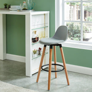 Worldwide Home Furnishings Diablo-26" Stylish Counter Stool With Contoured Seat And Solid Wood Legs For Ultimate Comfort Grey,Natural Abs,Solid Wood 203-352gy