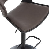 !nspire Rover Air Lift Stool Brown/Black Wood/Faux Leather