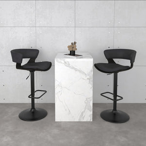 Worldwide Home Furnishings Rover-air Modern Mid-century Counter Stool With Comfortable Faux Leather Cushion And 360° Swivel Charcoal,Black Wood,Faux Leather 203-554ch