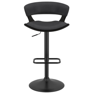 Worldwide Home Furnishings Rover-air Modern Mid-century Counter Stool With Comfortable Faux Leather Cushion And 360° Swivel Charcoal,Black Wood,Faux Leather 203-554ch