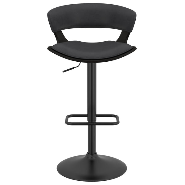 Worldwide Home Furnishings Rover-air Modern Mid-century Counter Stool With Comfortable Faux Leather Cushion And 360° Swivel Charcoal,Black Wood,Faux Leather 203-554ch