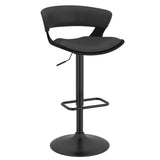 !nspire Rover Air Lift Stool Charcoal/Black Wood/Faux Leather