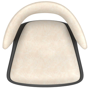 Worldwide Home Furnishings Rover-air Stylish Adjustable Counter Stool With 360° Swivel, Curved Bentwood Frame & Faux Leather Comfort Ivory,Black Faux Leather,Metal 203-554iv