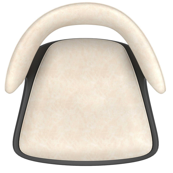 Worldwide Home Furnishings Rover-air Stylish Adjustable Counter Stool With 360° Swivel, Curved Bentwood Frame & Faux Leather Comfort Ivory,Black Faux Leather,Metal 203-554iv