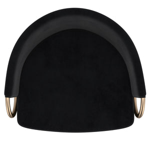 Worldwide Home Furnishings Lavo-26'' Stylish Counter Stool With Velvet Upholstery And Chic Bucket-style Comfort For Any Space Black,Aged Gold Velvet,Metal 203-560blk