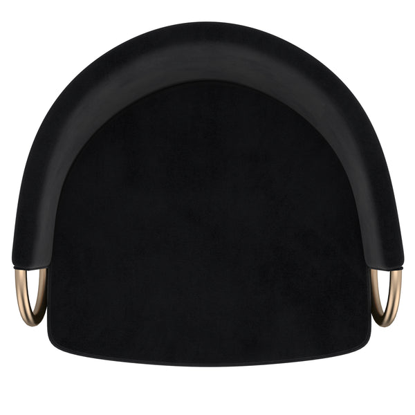 Worldwide Home Furnishings Lavo-26'' Stylish Counter Stool With Velvet Upholstery And Chic Bucket-style Comfort For Any Space Black,Aged Gold Velvet,Metal 203-560blk