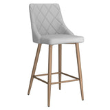 !nspire Antoine 26'' Counter Stool Light Grey/Aged Gold Faux Leather/Metal